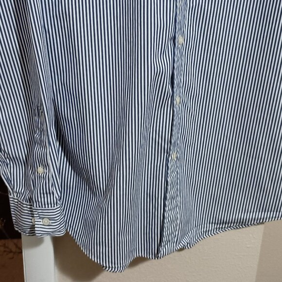 Ralph Lauren Custom Fit Mens Long Sleeve Button Down Shirt Size L Blue/White - Picture 10 of 12